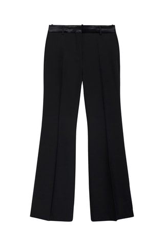 Pantalon costume détails satinés - Noir