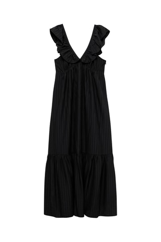 Robe texturée volants - Noir