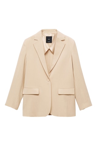 Blazer costume rayures - Beige