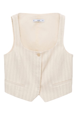 Gilet costume rayures - Écru
