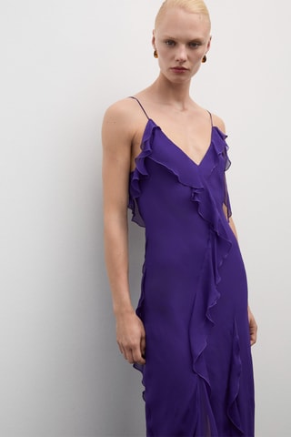 Robe gaze volants - Violet