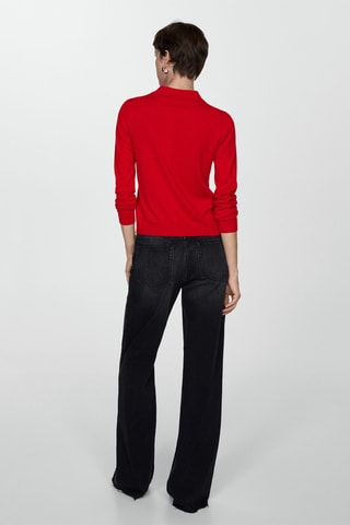 Cardigan col polo - Rouge