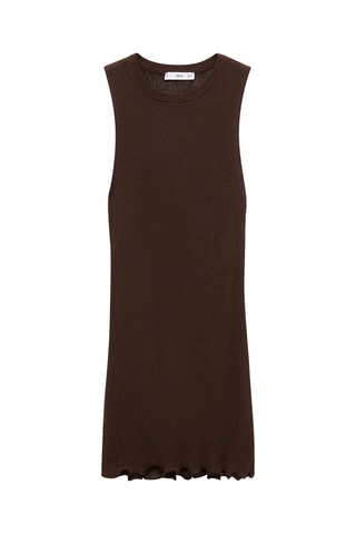 Robe courte maille - Marron