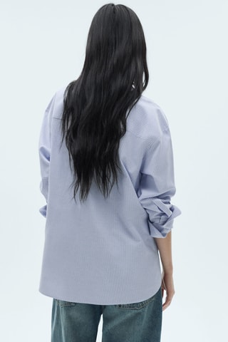 Chemise coton rayures - Ciel