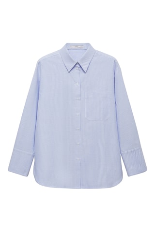 Chemise coton rayures - Ciel