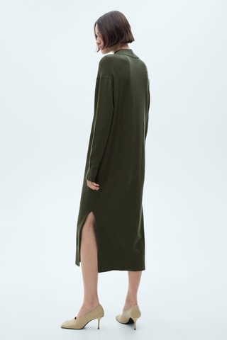 Robe maille col rond - Kaki