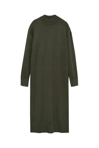 Robe maille col rond - Kaki