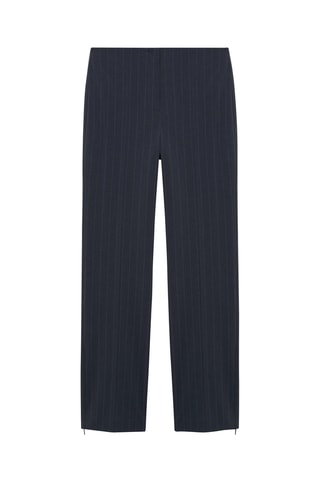 Pantalon droit fines rayures - Bleu marine foncé