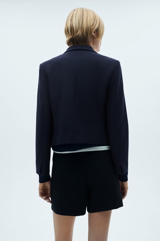 Blazer crop boutons - Bleu marine foncé