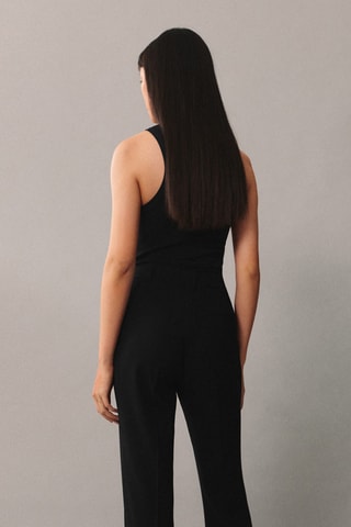 Crop top cristaux - Noir