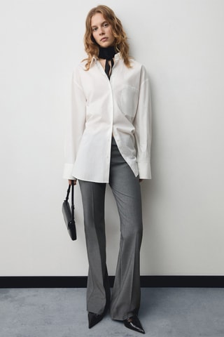 Pantalon évasé taille normale - Gris