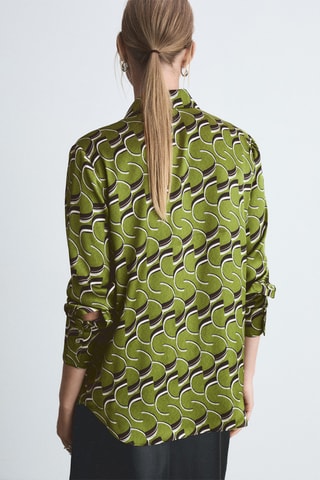 Chemise satinée imprimée - Vert