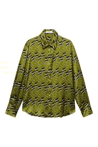 Chemise satinée imprimée - Vert
