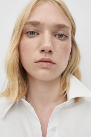 Chemise 100 % coton plis - Blanc cassé
