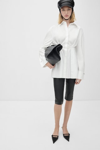 Chemise 100 % coton plis - Blanc cassé