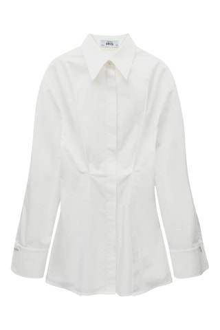 Chemise 100 % coton plis - Blanc cassé