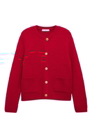 Cardigan maille boutons - Rouge