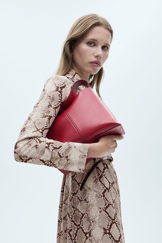 Robe chemisier en imprimé serpent - Marron