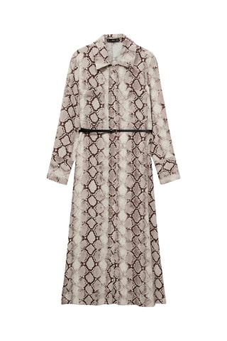 Robe chemisier en imprimé serpent - Marron