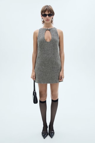 Robe laine détail boucle - Gris