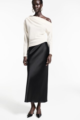 Blouse asymétrique détail froncé - Écru
