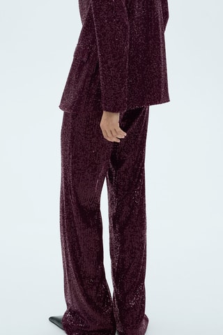 Pantalon palazzo sequins - Bordeaux