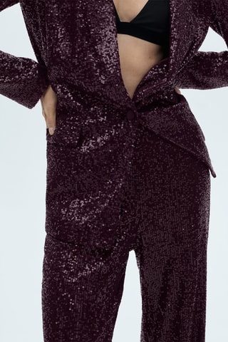 Pantalon palazzo sequins - Bordeaux