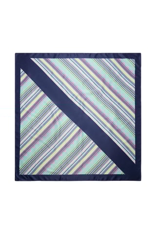 Foulard imprimé satiné - Bleu marine