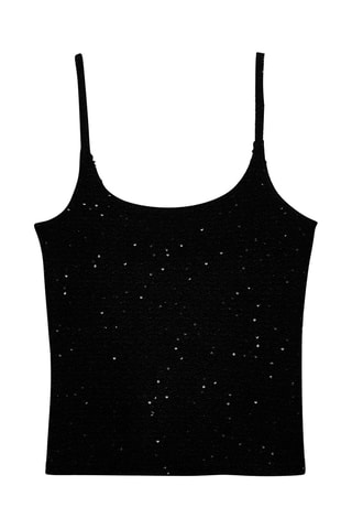 Top bretelles à sequins - Noir