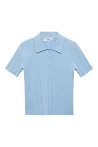 T-shirt col polo - Ciel
