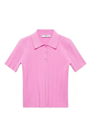 T-shirt col polo - Rose