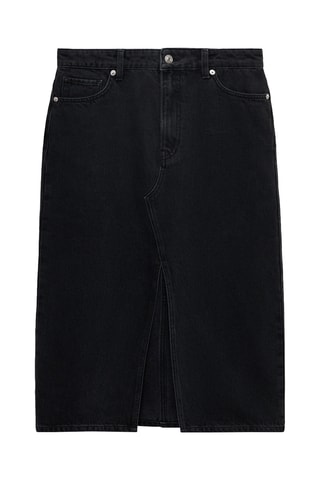 Jupe midi en jean - Noir