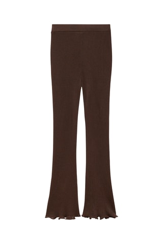 Pantalon maille flare - Marron