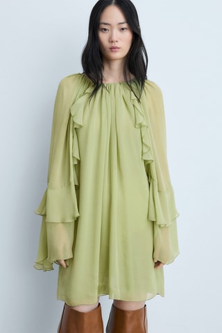 Robe gaze volants - Vert