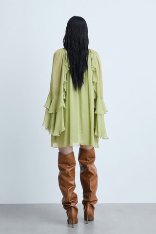 Robe gaze volants - Vert