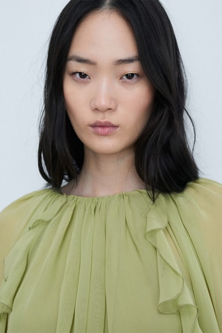 Robe gaze volants - Vert