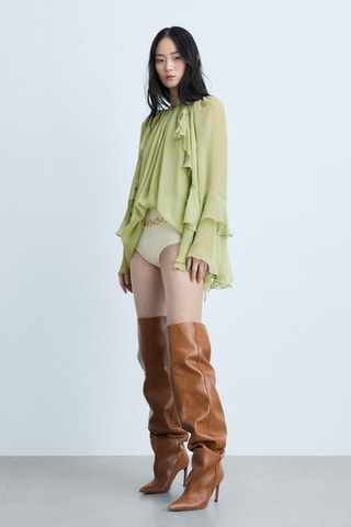 Robe gaze volants - Vert
