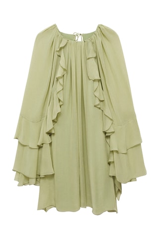 Robe gaze volants - Vert