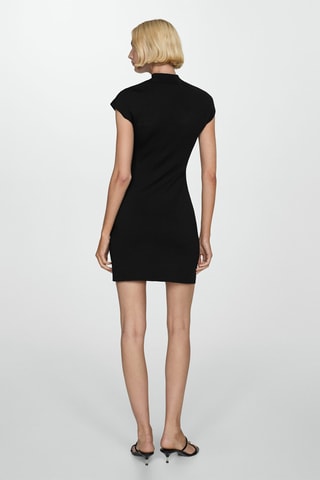 Robe maille col montant - Noir