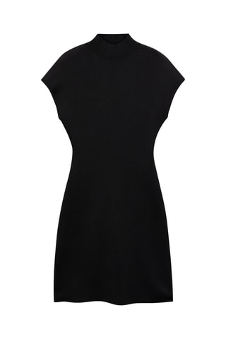 Robe maille col montant - Noir