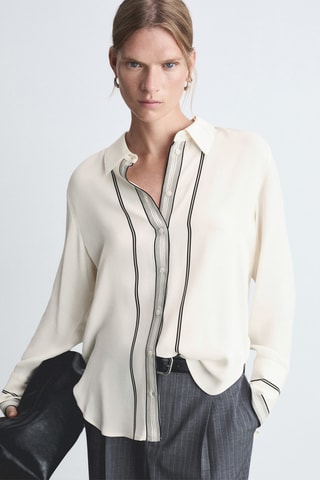 Chemise détails contrastés - Blanc cassé