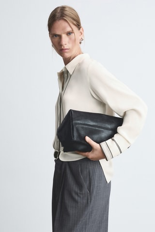 Chemise détails contrastés - Blanc cassé