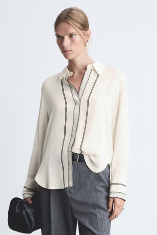 Chemise détails contrastés - Blanc cassé