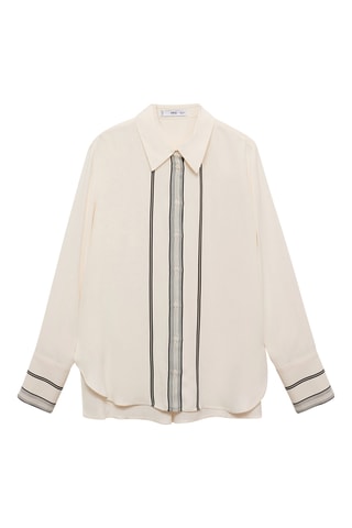 Chemise détails contrastés - Blanc cassé