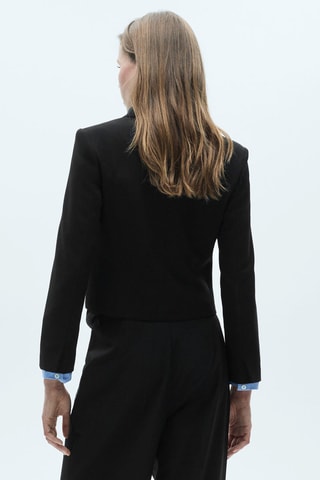 Blazer crop boutons - Noir