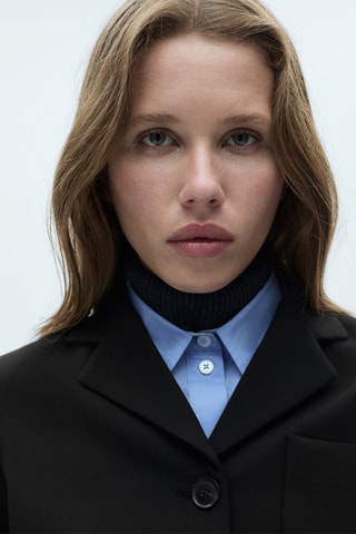 Blazer crop boutons - Noir