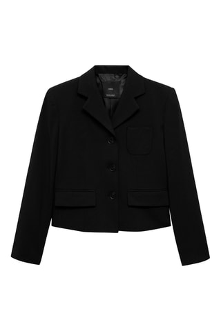 Blazer crop boutons - Noir