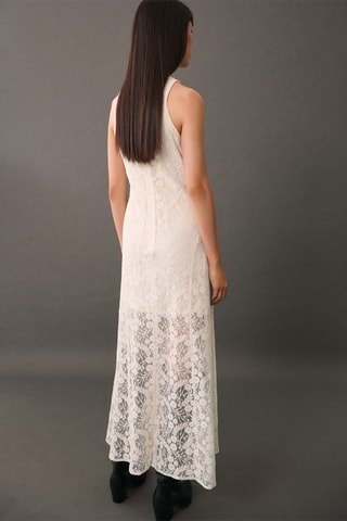 Robe longue dentelle - Écru