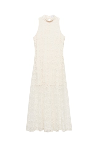 Robe longue dentelle - Écru