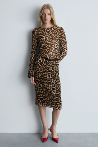 Blouse en imprimé léopard - Marron